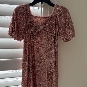 Rose gold Girls Sequin dress